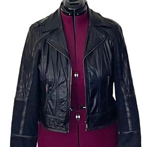 Black leather jacket size PL Petite Large